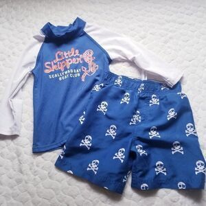 The Children's Place rash guard swim trunks shirt